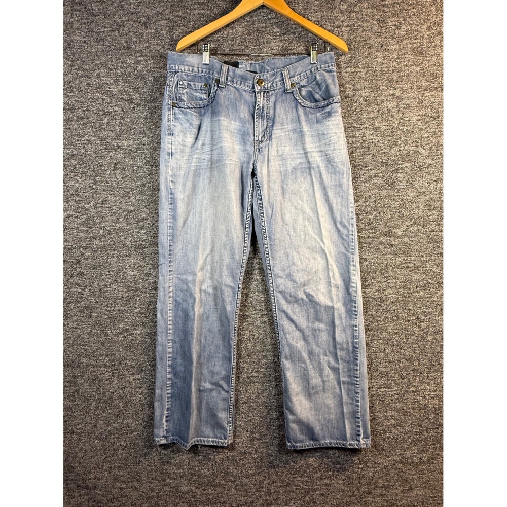 Helix Loose Straight Mens Jeans 34x32 Light Wash Blue Denim N56 Baggy Y2K Skater